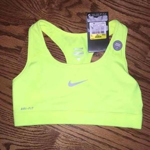 Nike Pro Sports Bra Volt Neon Size Small